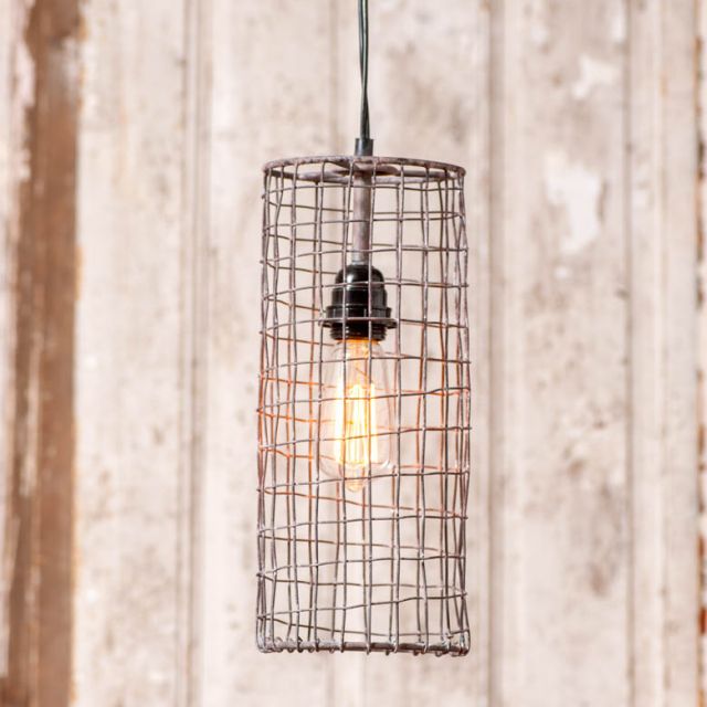 Wire Cylinder Pendant in Antique Brown - Brownsland Farm